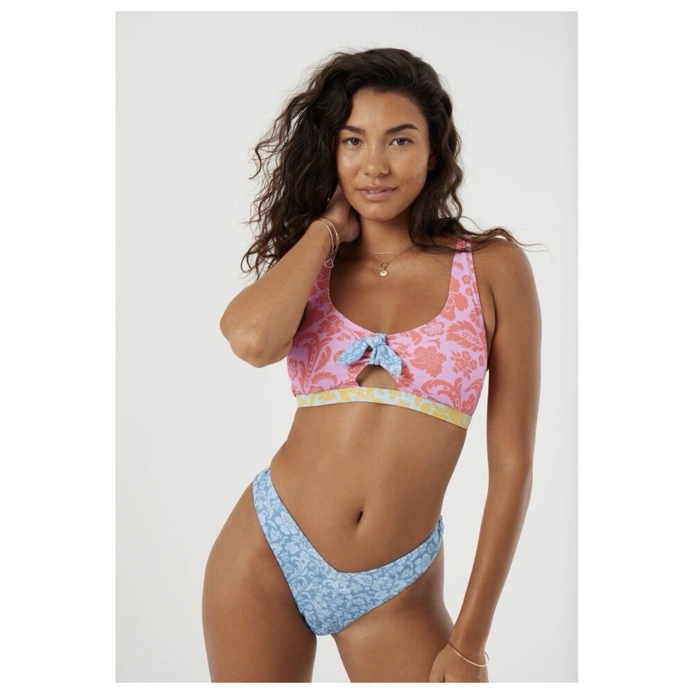 Roxy Tapestry Patchwork Convertible Bralette Bikini Top Small NWT $58